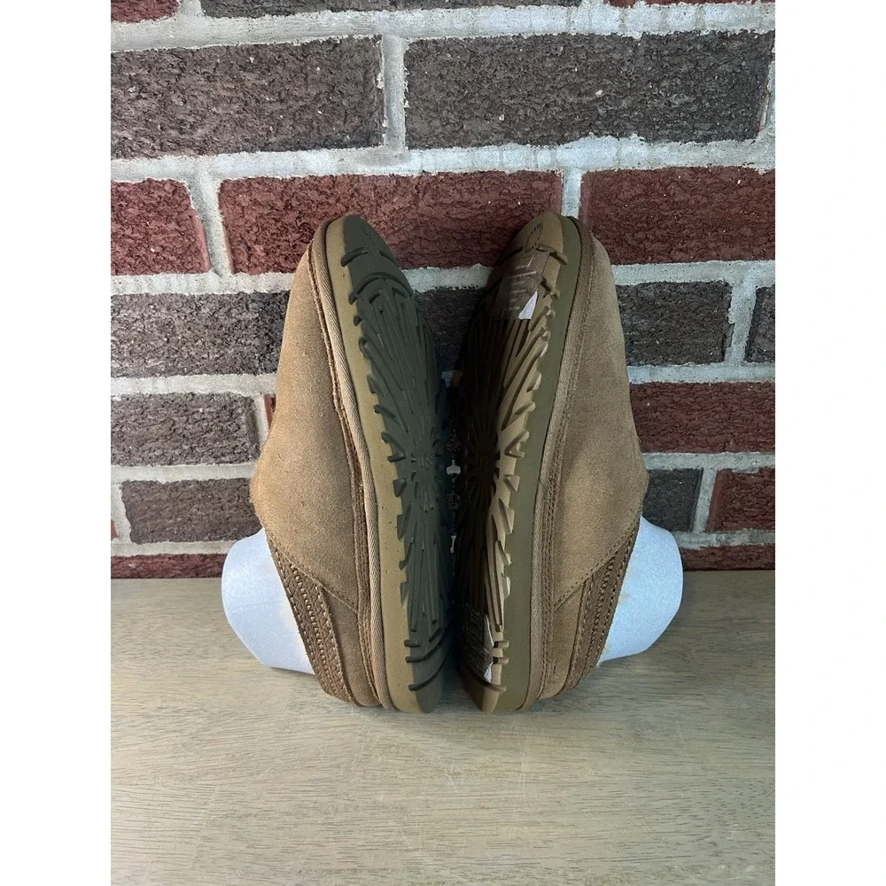 UGG Mens Neuman Slipper Shoes Slip On Chestnut Suede Shearling‎ Size 7